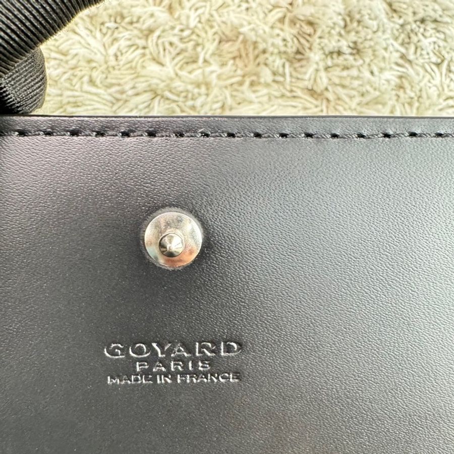 戈雅 Goyard Varenne 經典LOGO防水帆布翻蓋信封包 WOC 斜背包(黑棕)-25