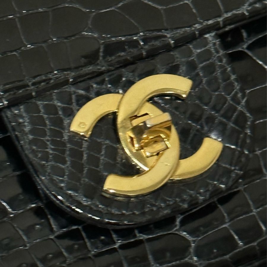 chanel 香奈兒 cf 黑金鱷魚皮-2