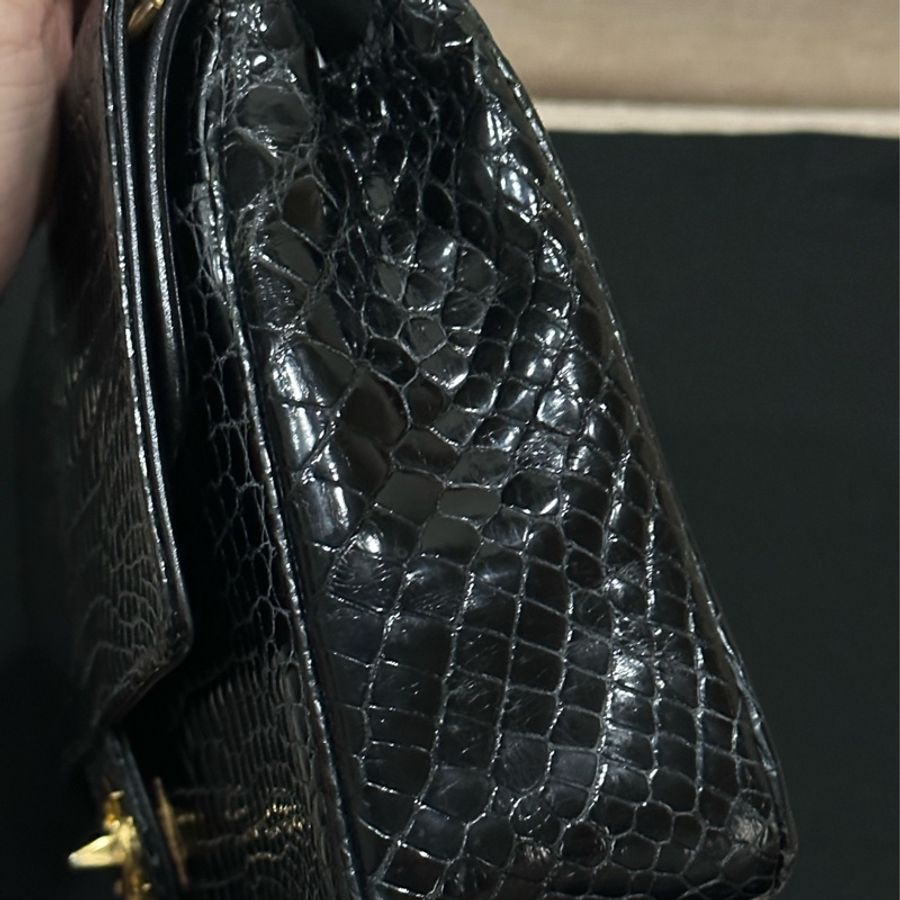chanel 香奈兒 cf 黑金鱷魚皮-3