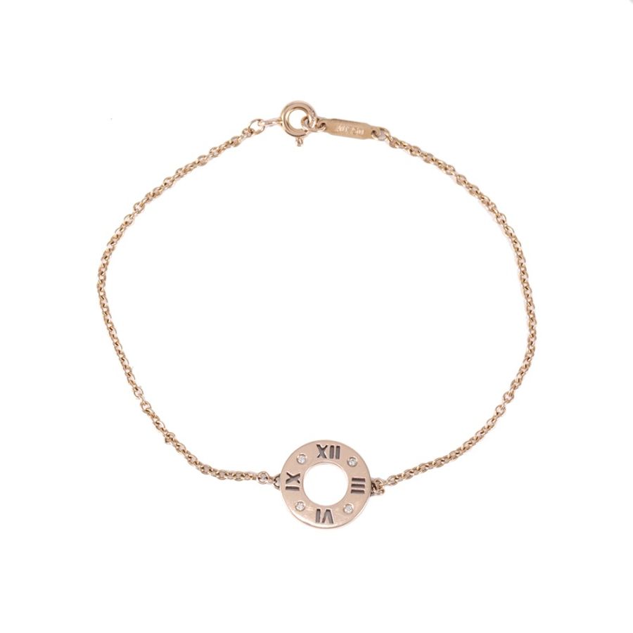 TIFFANY&CO(蒂芙尼)Atlas 圓形鏤空鑲鑽手鏈 18K黃金/鑽石 黃金 18K-5