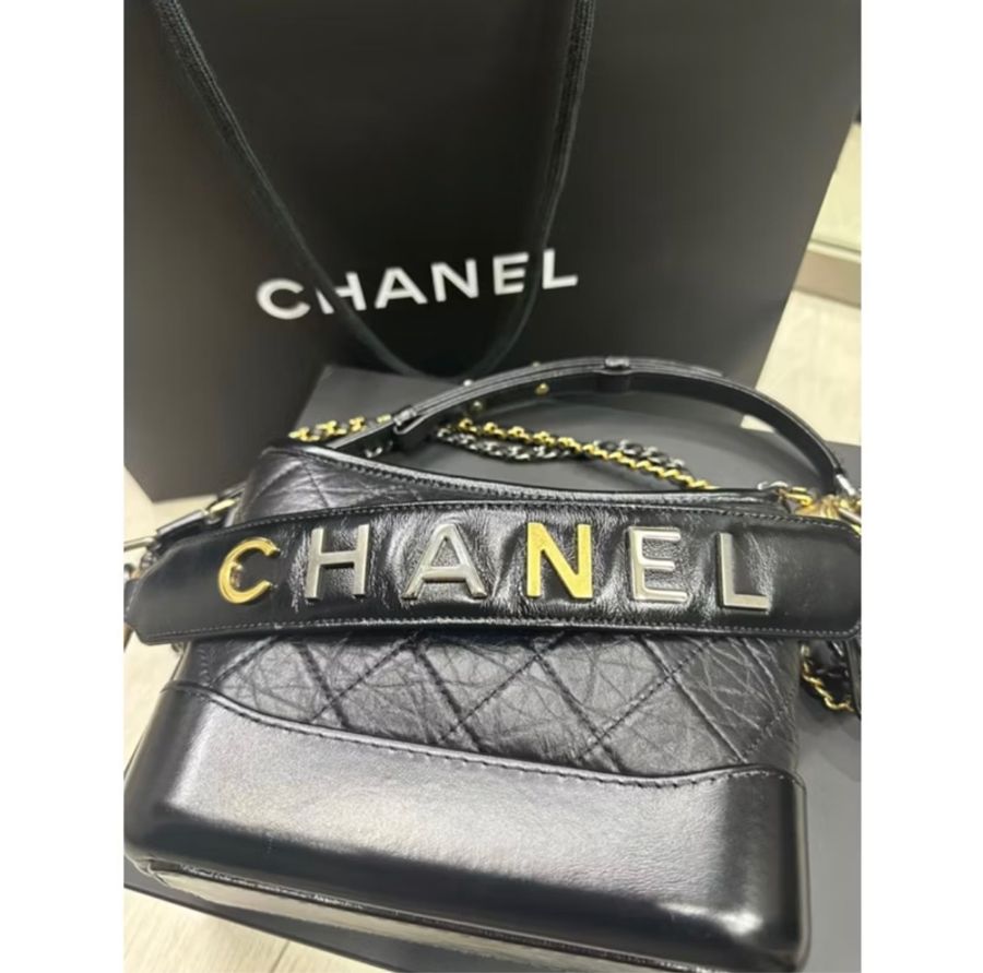 CHANEL Gabrielle 流浪包 提把款 小號 經典 黑色-10