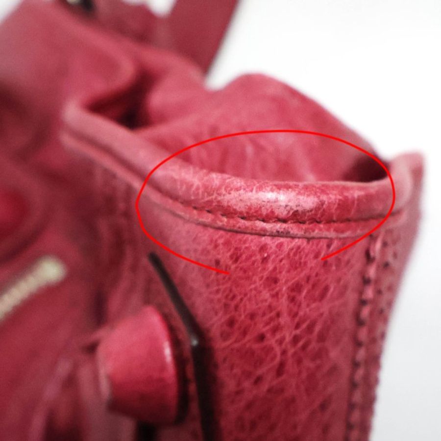 金鐸精品~2403 BALENCIAGA 巴黎世家 204529 CITY酒紅色小羊皮蕾絲款 手提肩背機車包-11