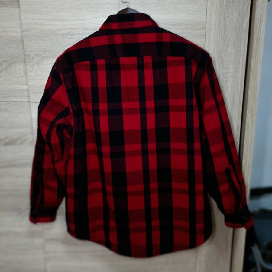 Polo Ralph Lauren RL 紅黑格紋 羊羔毛 刷毛外套 毛呢外套 男M-3