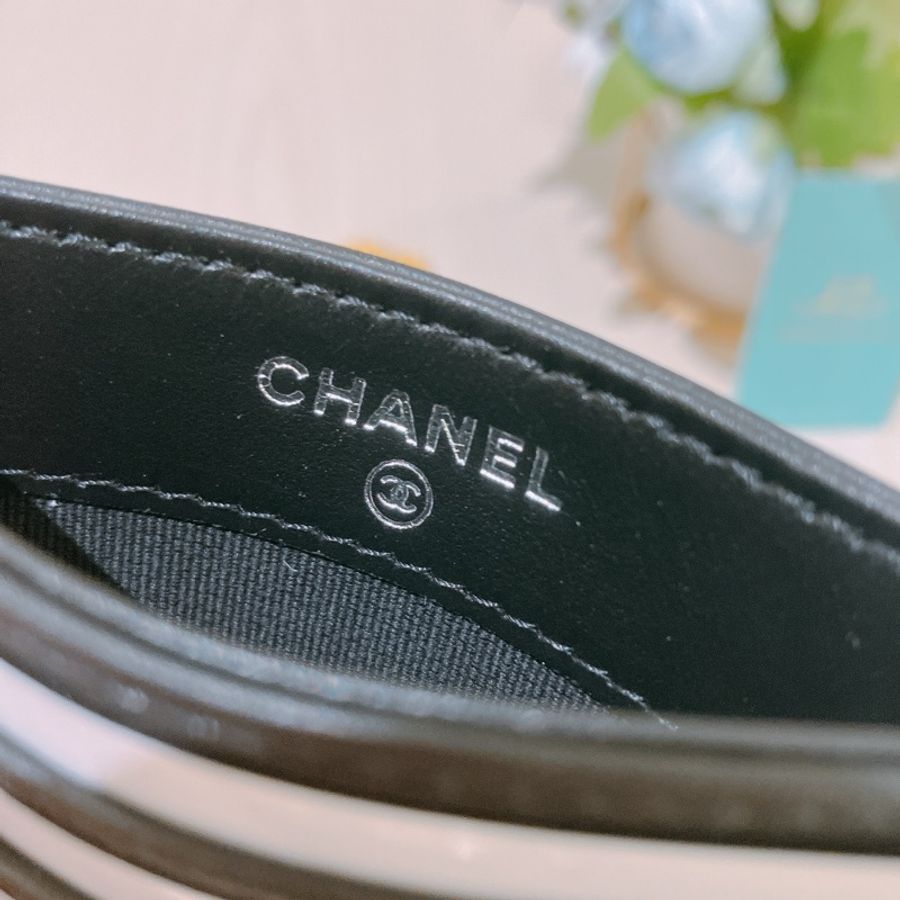 Tk1427 CHANEL 香奈兒經典黑扣薄身卡片套CLASSIC CARD HOLDER CALF SKIN SO BLACK-6