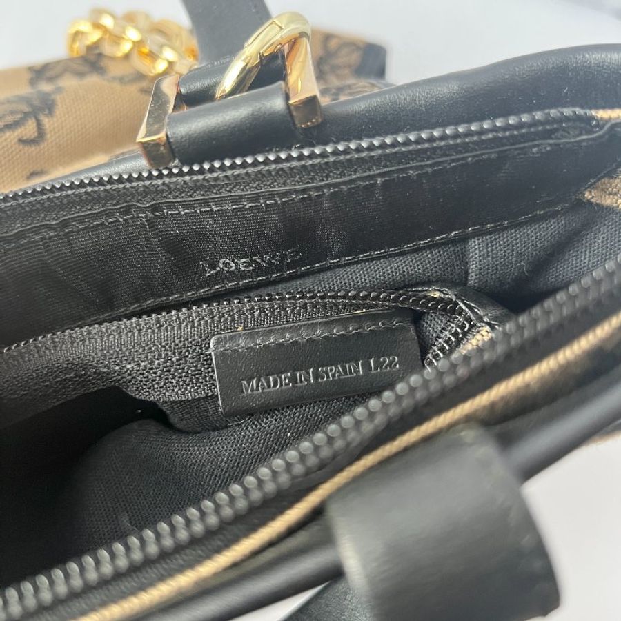 LOEWE稀有小琴譜手提側肩包 贈金屬鏈條肩帶 中古Vintage-11