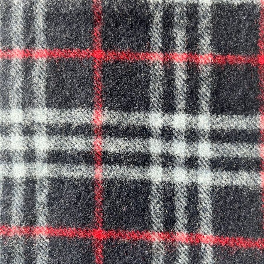 Burberry深藍色經典格紋流蘇圍頸巾 日本中古Vintage-5
