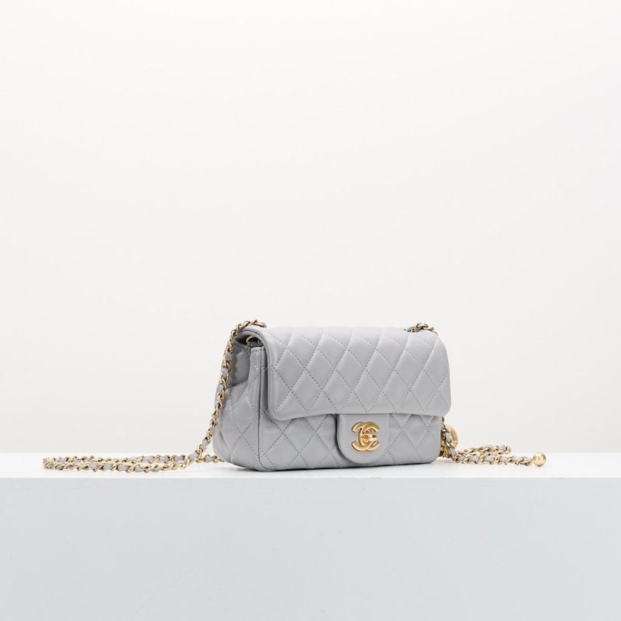 Chanel minicf20 灰色金球-1