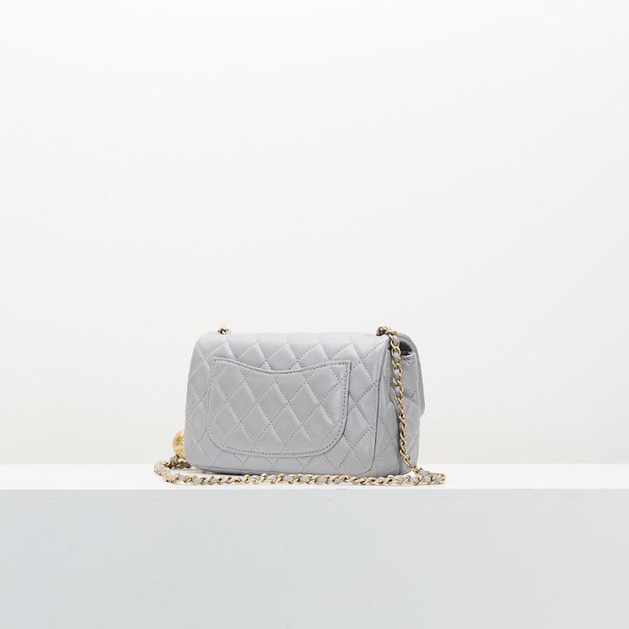 Chanel minicf20 灰色金球-2