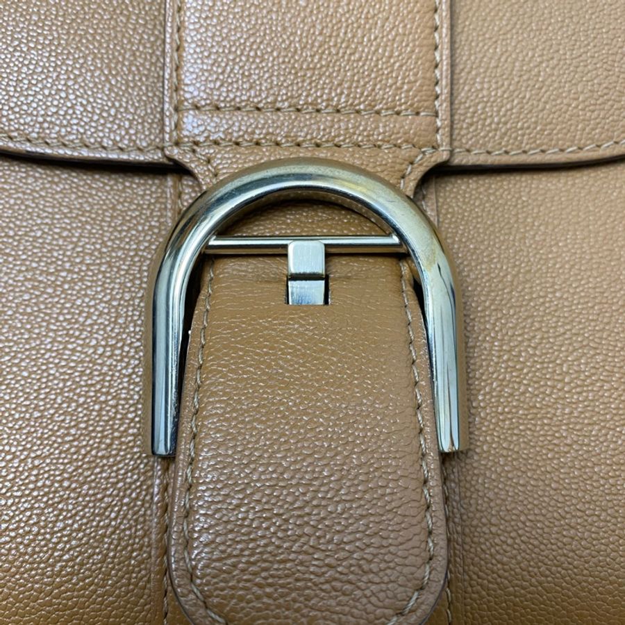 Delvaux mini brilliant焦糖色 手提單肩斜挎包-6