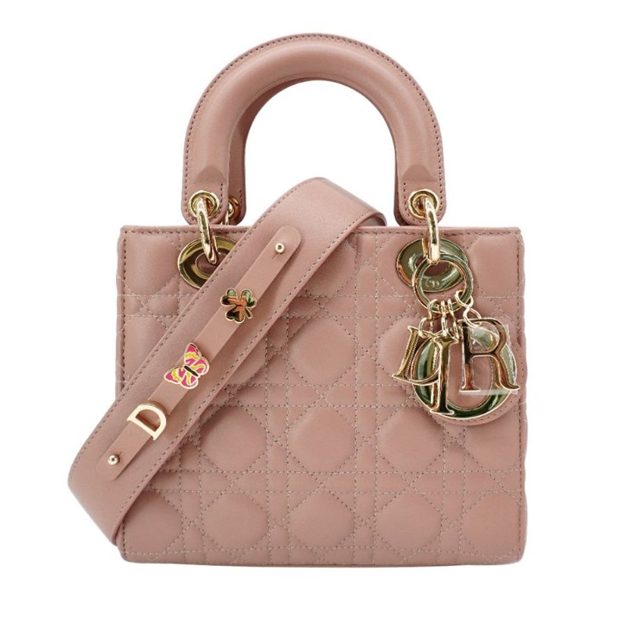 Dior 展示品 Lady Dior My ABCDior 籐格紋羊皮兩用黛妃包-小(胭脂色)-0