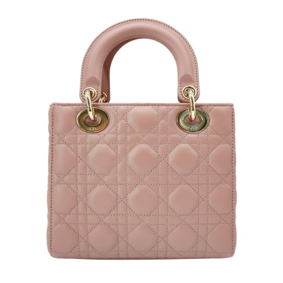 Dior 展示品 Lady Dior My ABCDior 籐格紋羊皮兩用黛妃包-小(胭脂色)-2