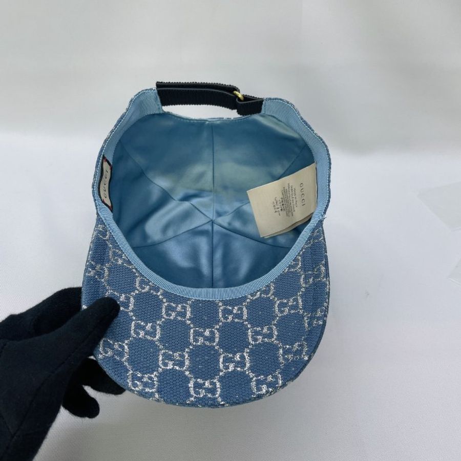 GUCCI 全新GG 金銀絲線棒球帽-4