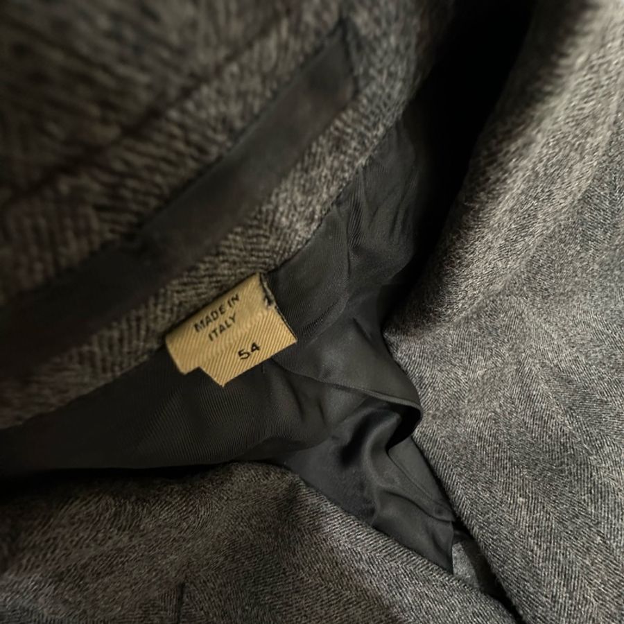 BURBERRY 深灰色 羊毛 長版西裝外套 大衣 長大衣 長風衣 外套 西外-8