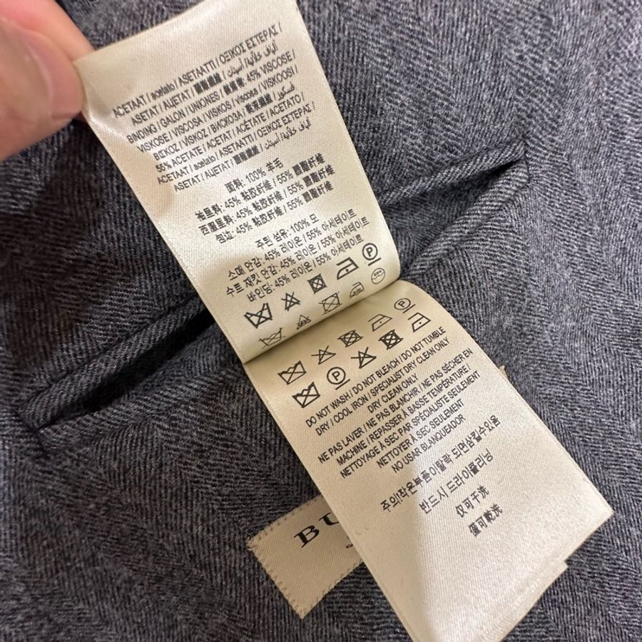 BURBERRY 深灰色 羊毛 長版西裝外套 大衣 長大衣 長風衣 外套 西外-9