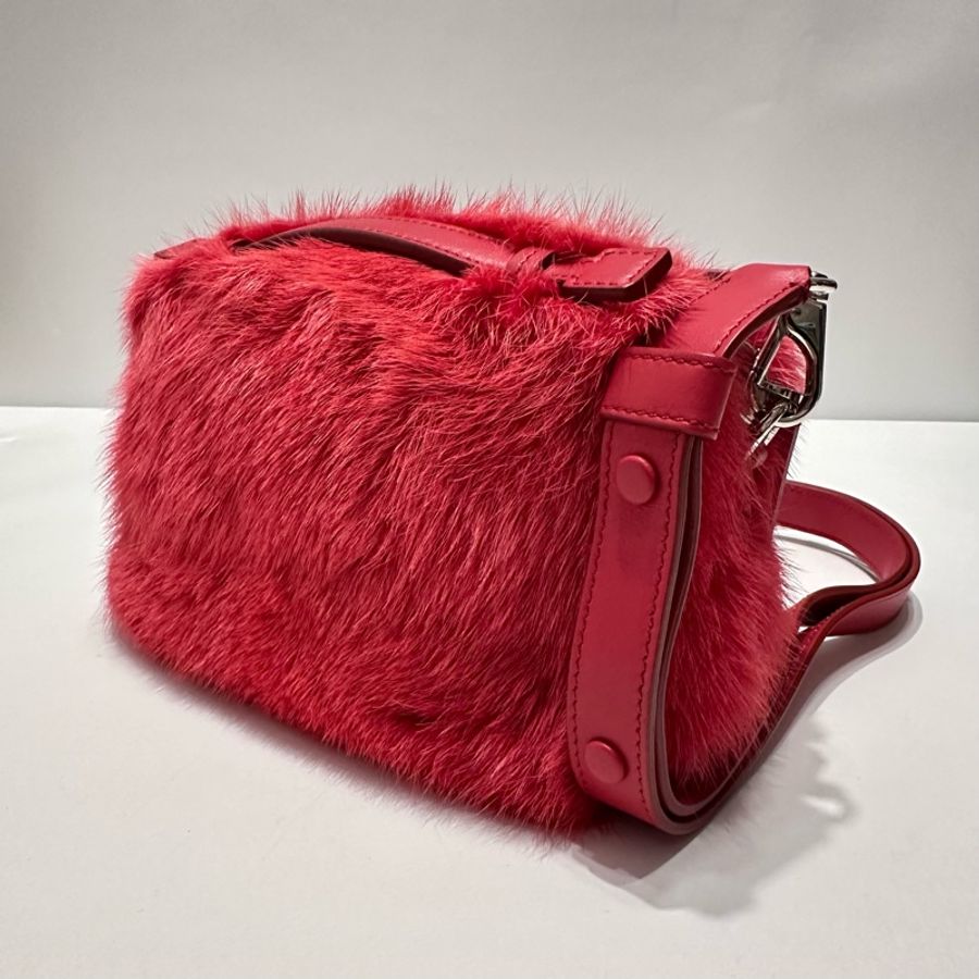 TOD’S 水貂毛兩用包 手提/肩背包(紅色)-0