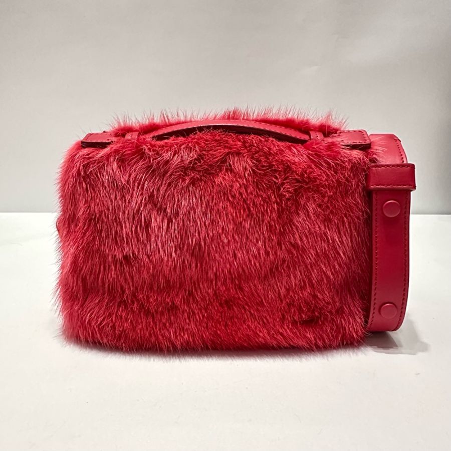 TOD’S 水貂毛兩用包 手提/肩背包(紅色)-1