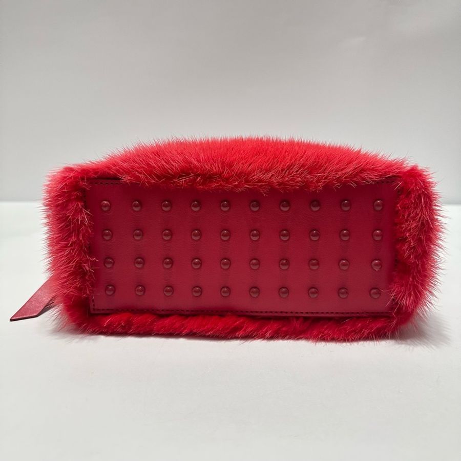 TOD’S 水貂毛兩用包 手提/肩背包(紅色)-10