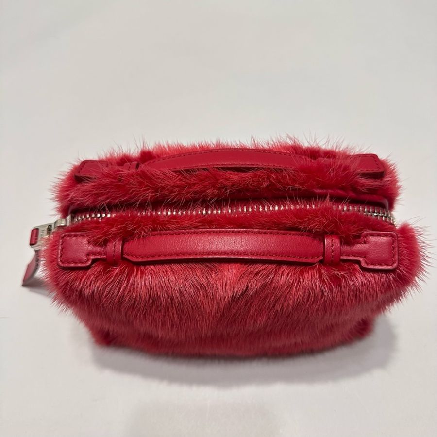 TOD’S 水貂毛兩用包 手提/肩背包(紅色)-27