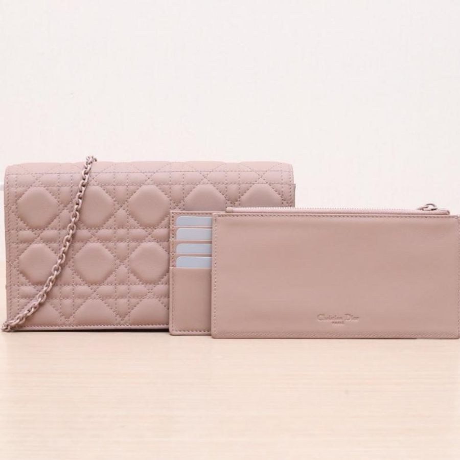 DIOR(迪奧) 奶茶色 2022 Lady Dior Ultramatte Cannage 啞光藤格紋 鏈條包-0
