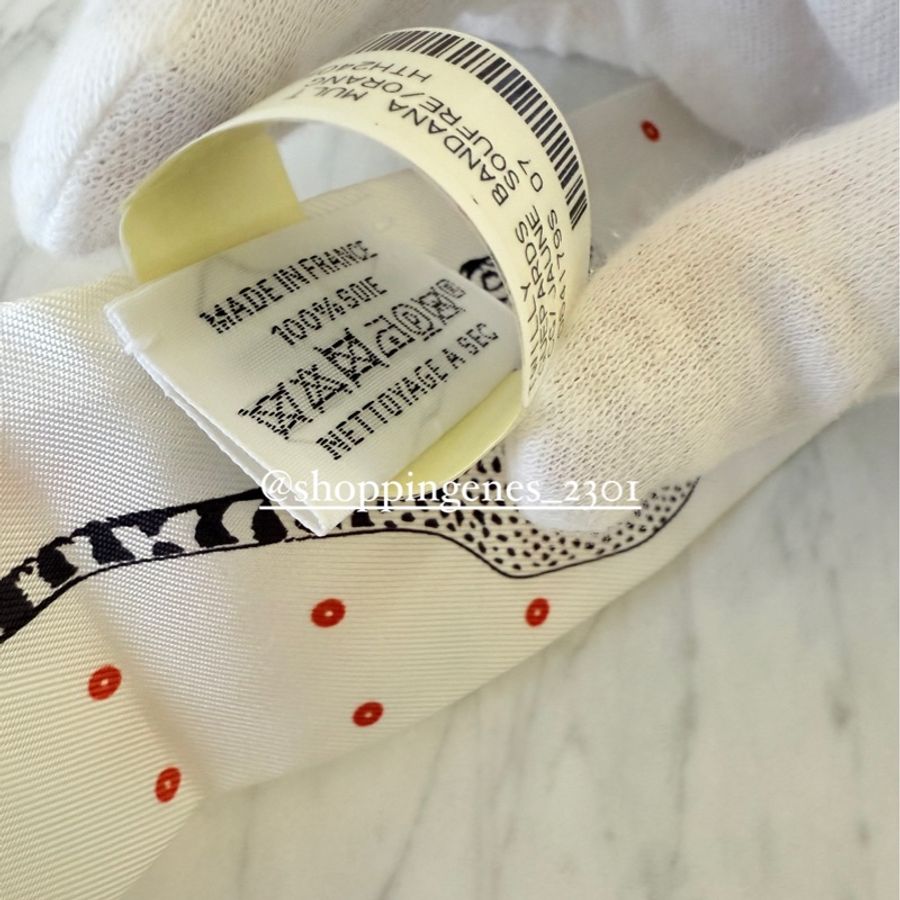愛馬仕 Hermès 全新品 twilly 草履蟲花豹 雙面絲巾-9
