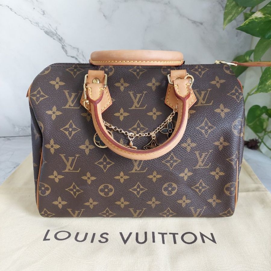 LV Speedy 25 cm🎀現品實拍 🎀 Vintage 波士頓包~二手品(不議價)-12