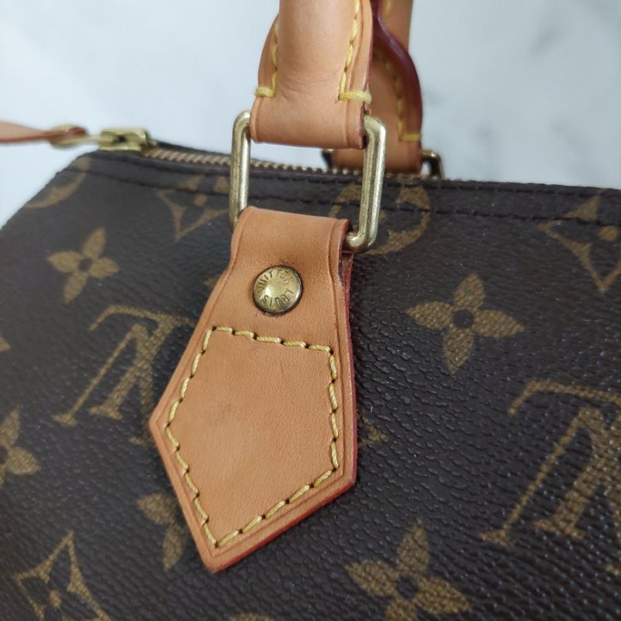 LV Speedy 25 cm🎀現品實拍 🎀 Vintage 波士頓包~二手品(不議價)-22