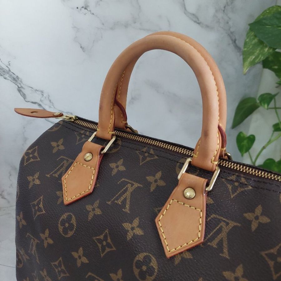 LV Speedy 25 cm🎀現品實拍 🎀 Vintage 波士頓包~二手品(不議價)-23