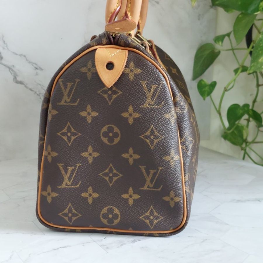 LV Speedy 25 cm🎀現品實拍 🎀 Vintage 波士頓包~二手品(不議價)-35