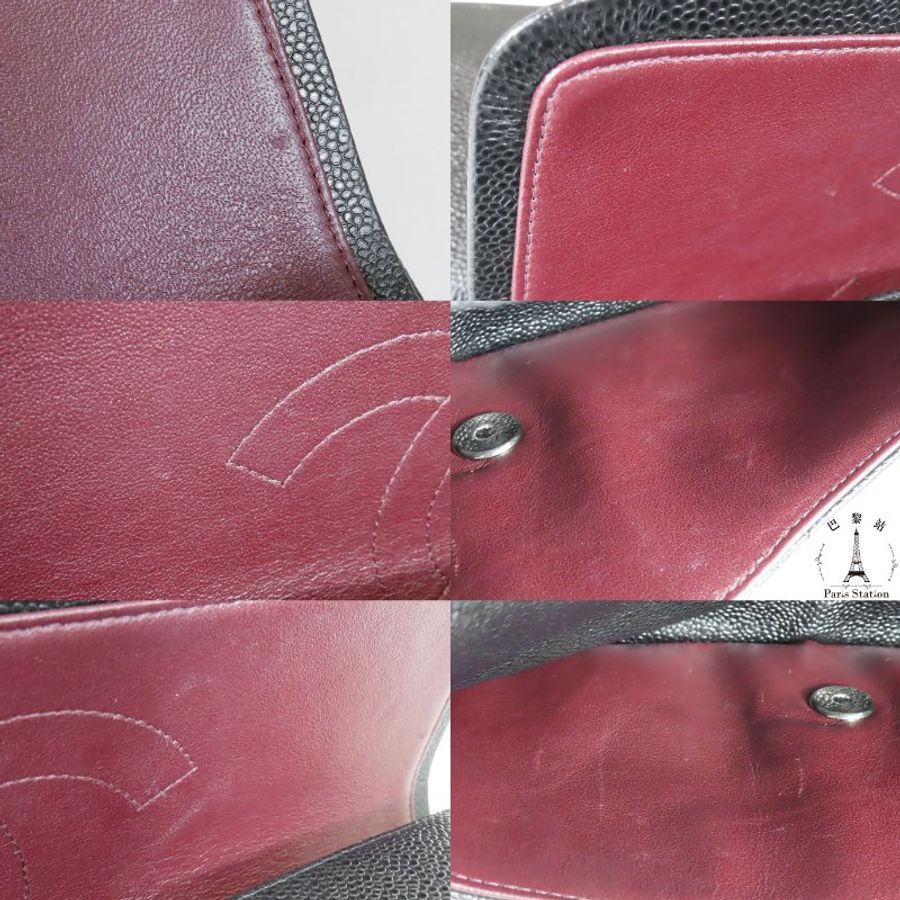 【巴黎站二手名牌專賣店】*現貨*CHANEL香奈兒真品*黑荔枝牛皮JUMBO 30銀雙C 斜背肩背鍊包-6