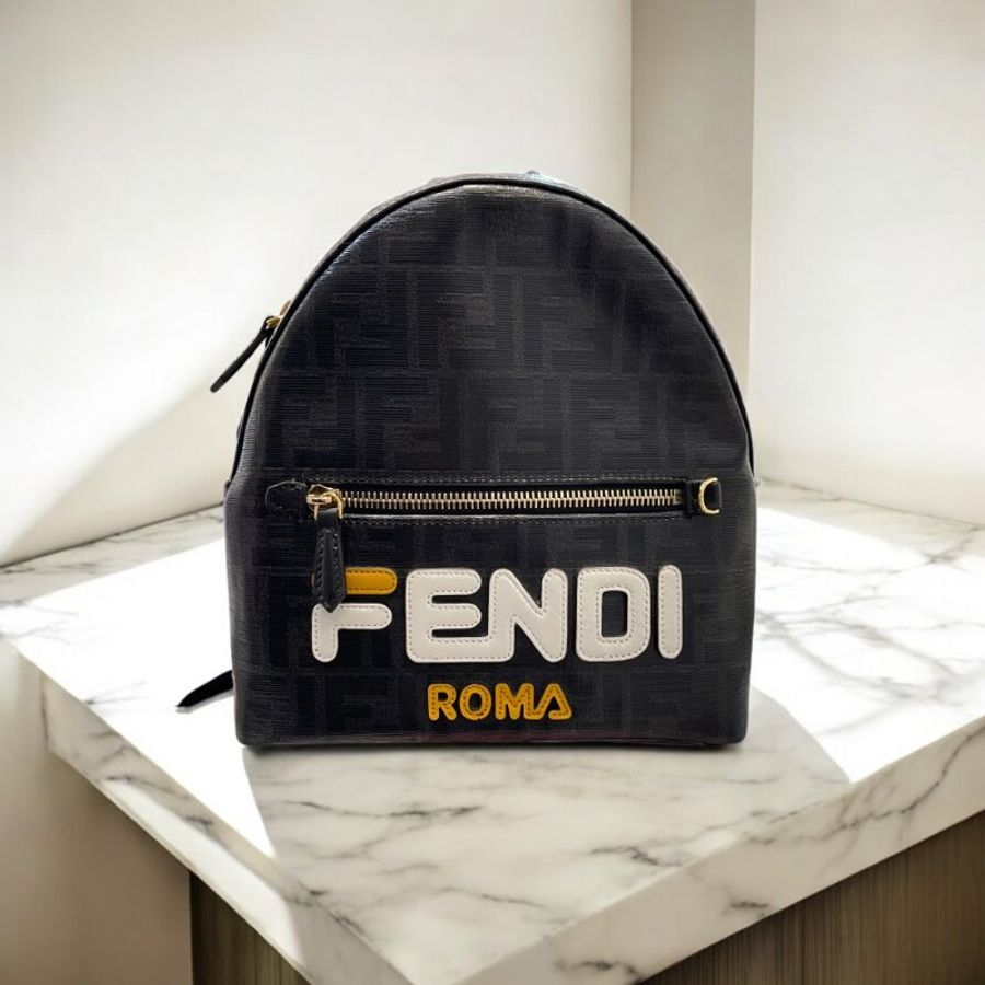 FENDI FF LOGO MINI後背包/黑-0