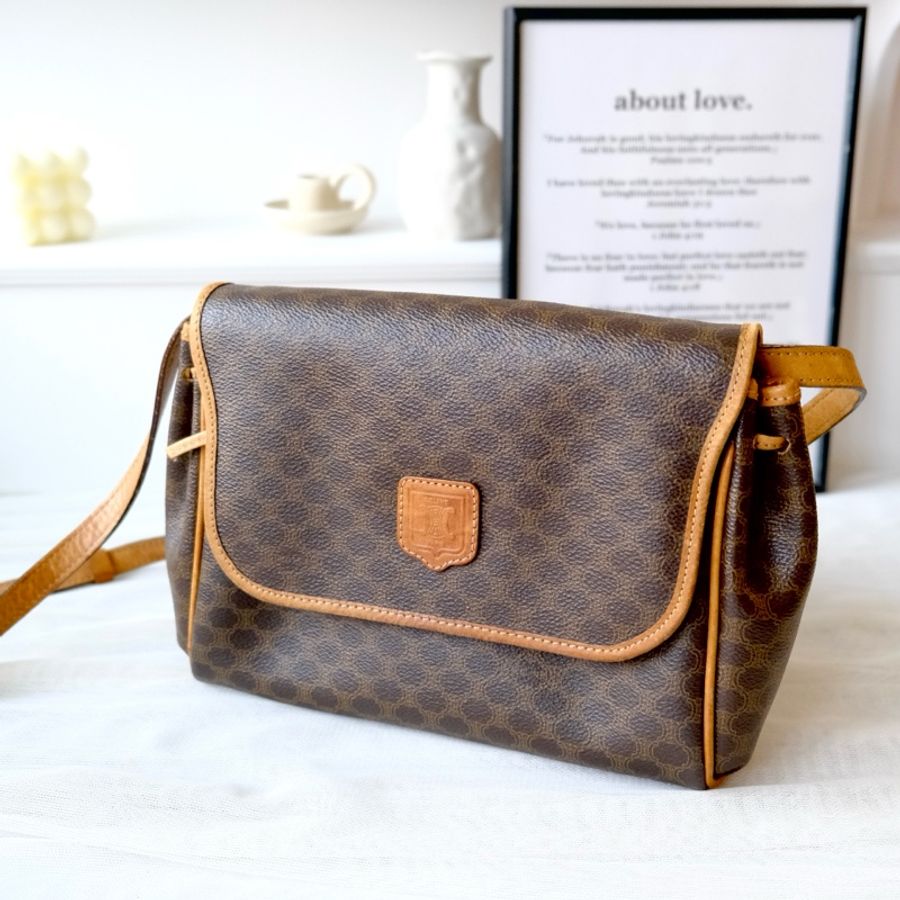 Celine Macadam Vintage bag 側背包 凱旋門 老花古董包-9