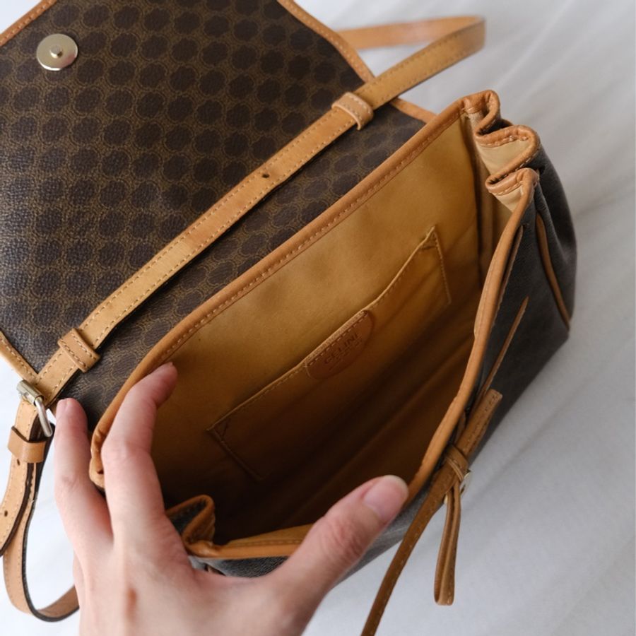 Celine Macadam Vintage bag 側背包 凱旋門 老花古董包-12