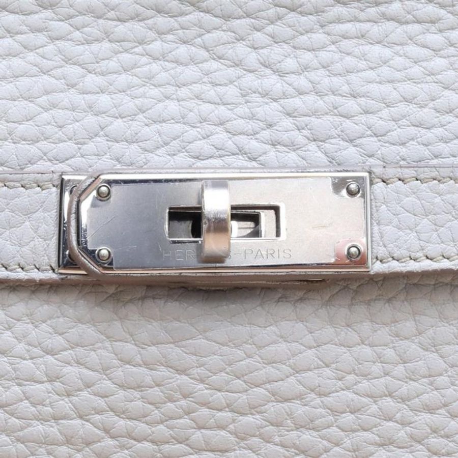 HERMES(愛馬仕) 吉普賽 Jypsiere 28 80珍珠灰 TC皮 框O 銀扣-5