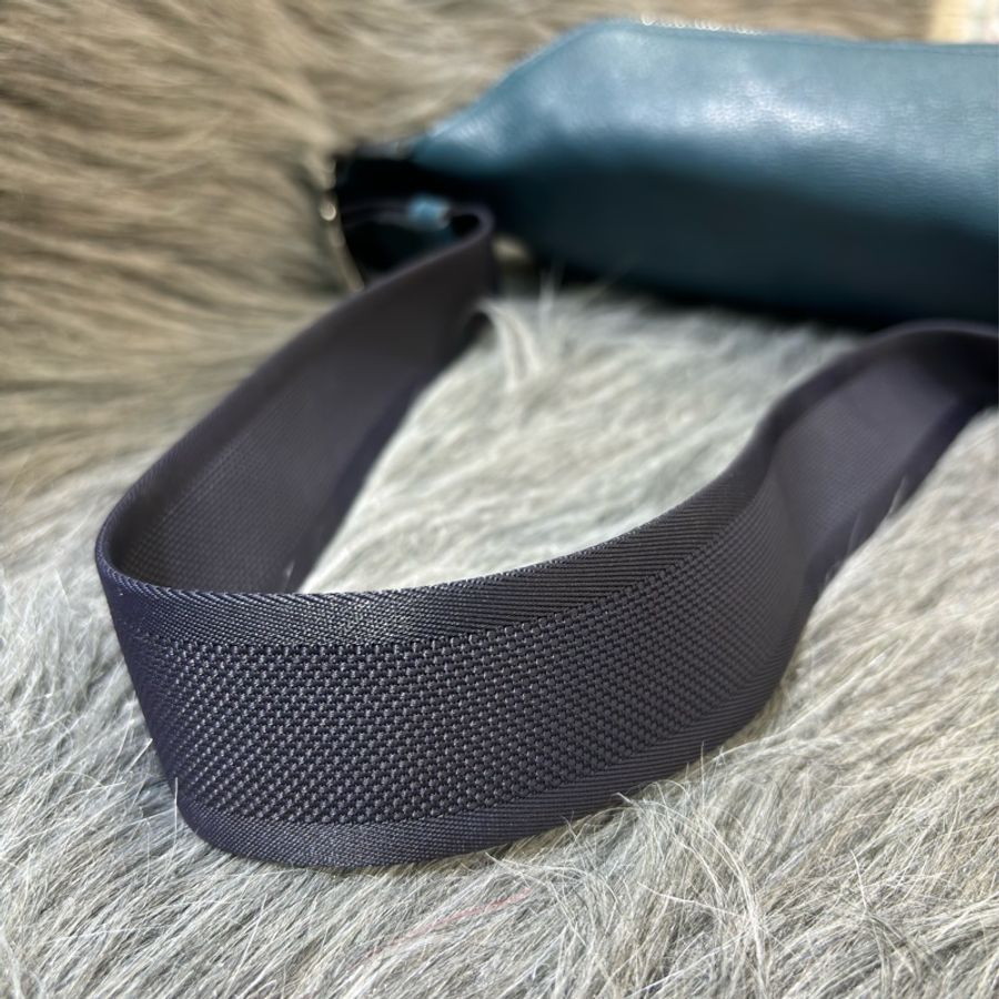 HERMES CITYSLIDE CROSS 藍色荔枝牛皮銀釦 肩背包腰包霹靂包胸口包-39