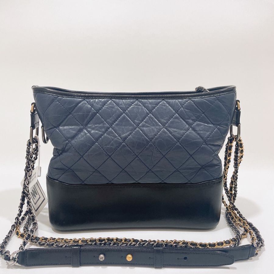 NOW BAGS｜【二手現貨】Chanel Gabrielle流浪包27開 藍黑色中號-2