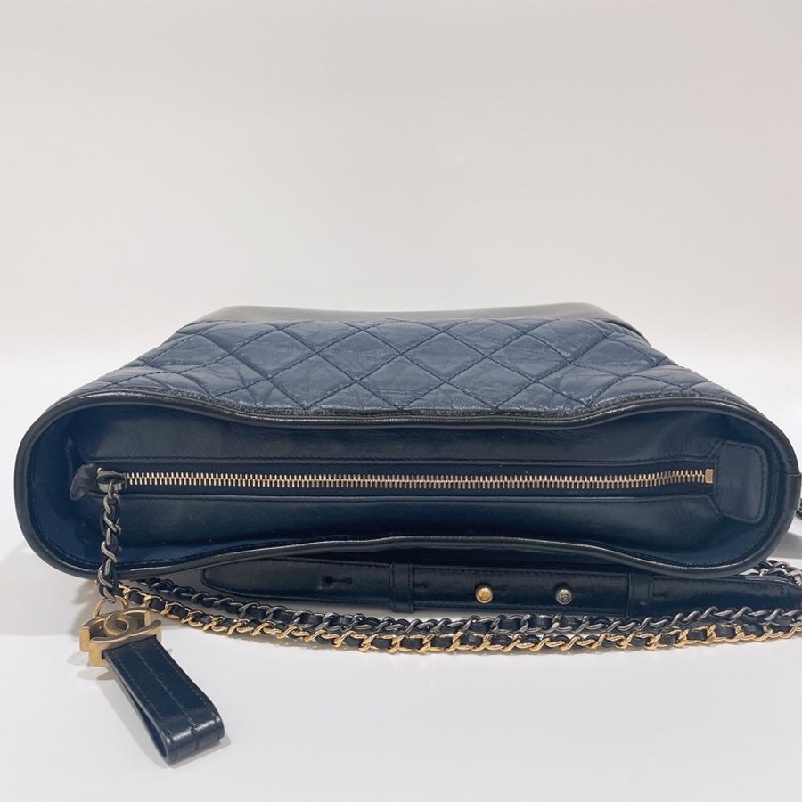 NOW BAGS｜【二手現貨】Chanel Gabrielle流浪包27開 藍黑色中號-3