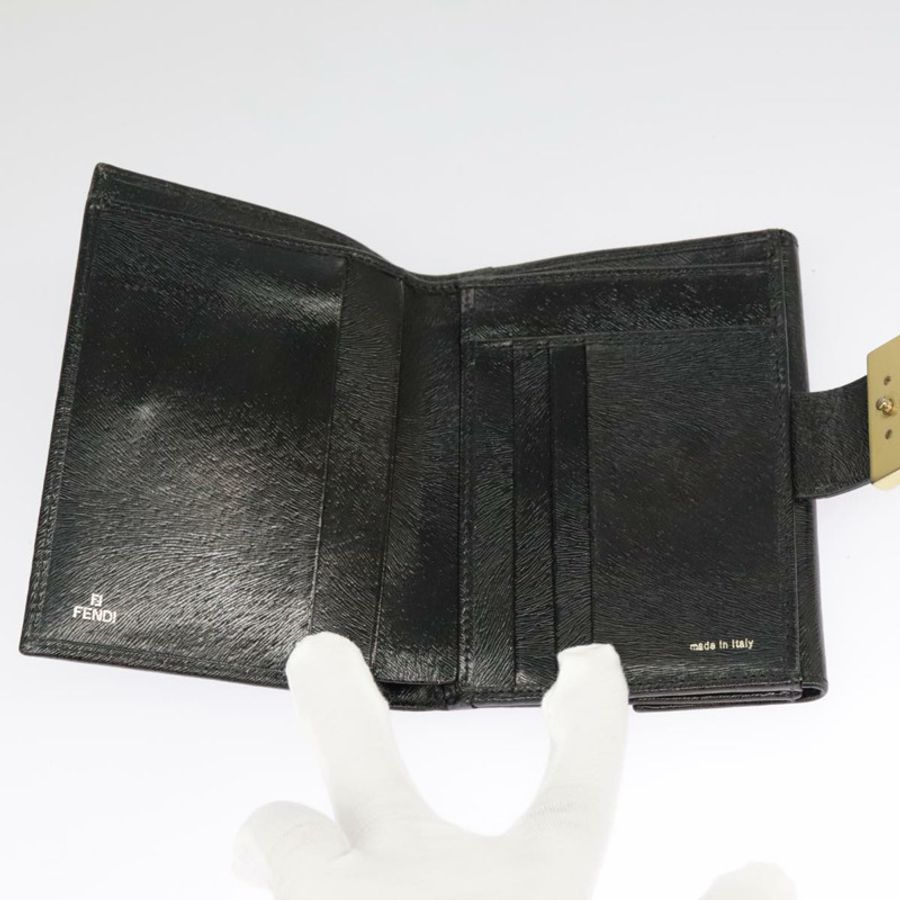 【日本直送】FENDI 黑色真皮皮夾 正品 101125-7