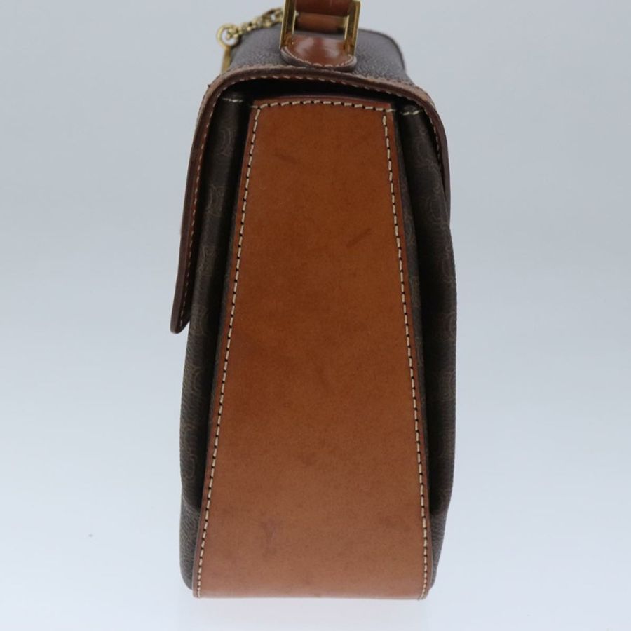 【日本直送】CELINE Macadam帆布手提包 PVC皮革 2way Brown Gold Auth 100655-3