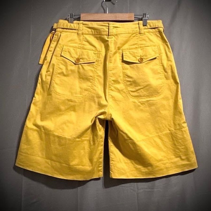 Moschino 芥末黃可反折工裝短褲 五分褲 女L USA 10-4