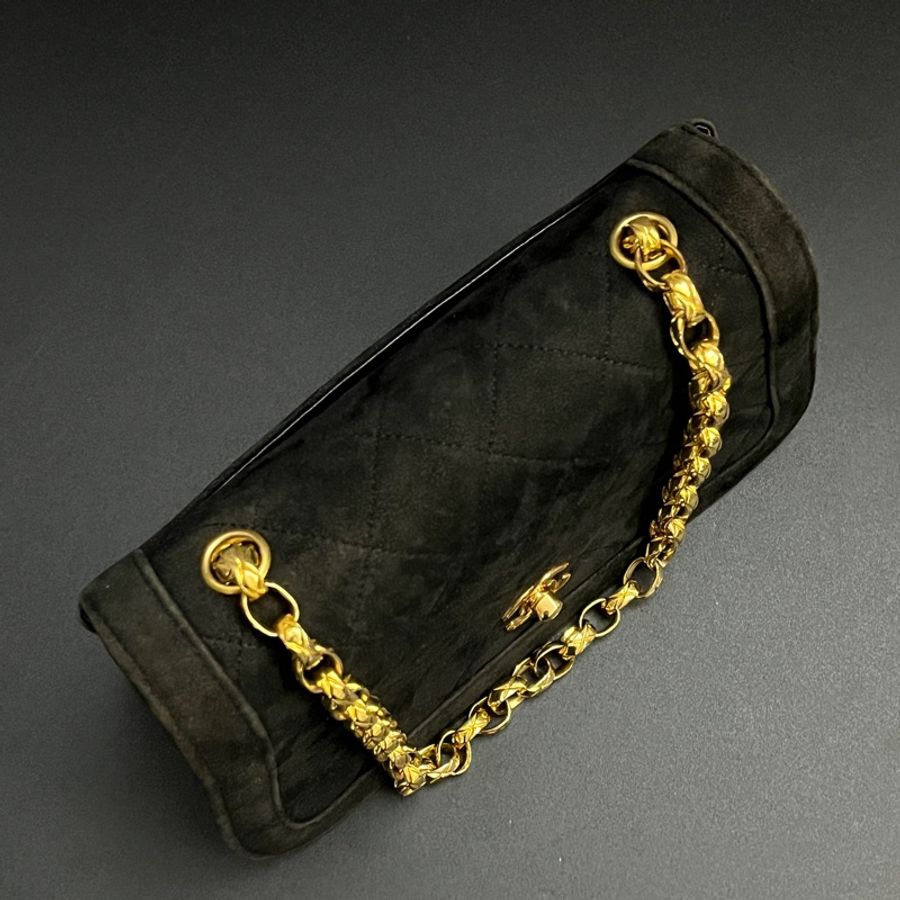 (24K真黃金鏈) Chanel 黛妃 子母包 「極稀有」 單肩+斜背+腋下包-10