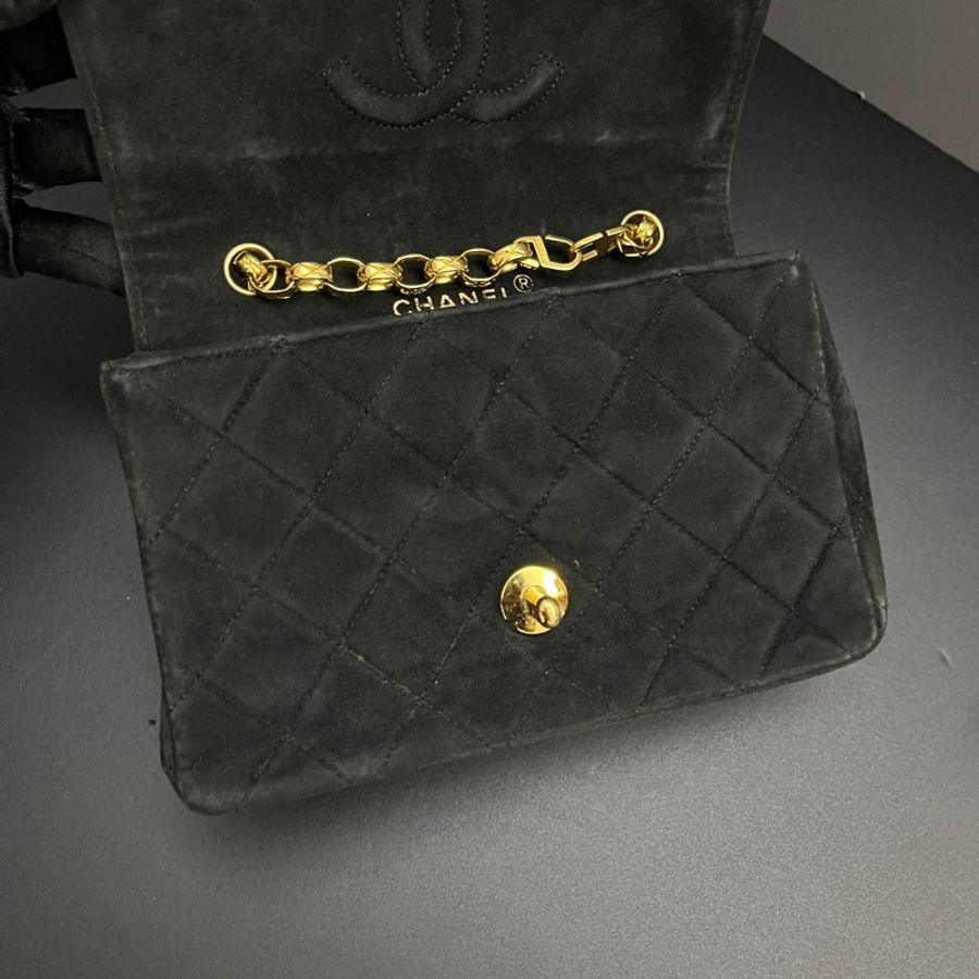 (24K真黃金鏈) Chanel 黛妃 子母包 「極稀有」 單肩+斜背+腋下包-15