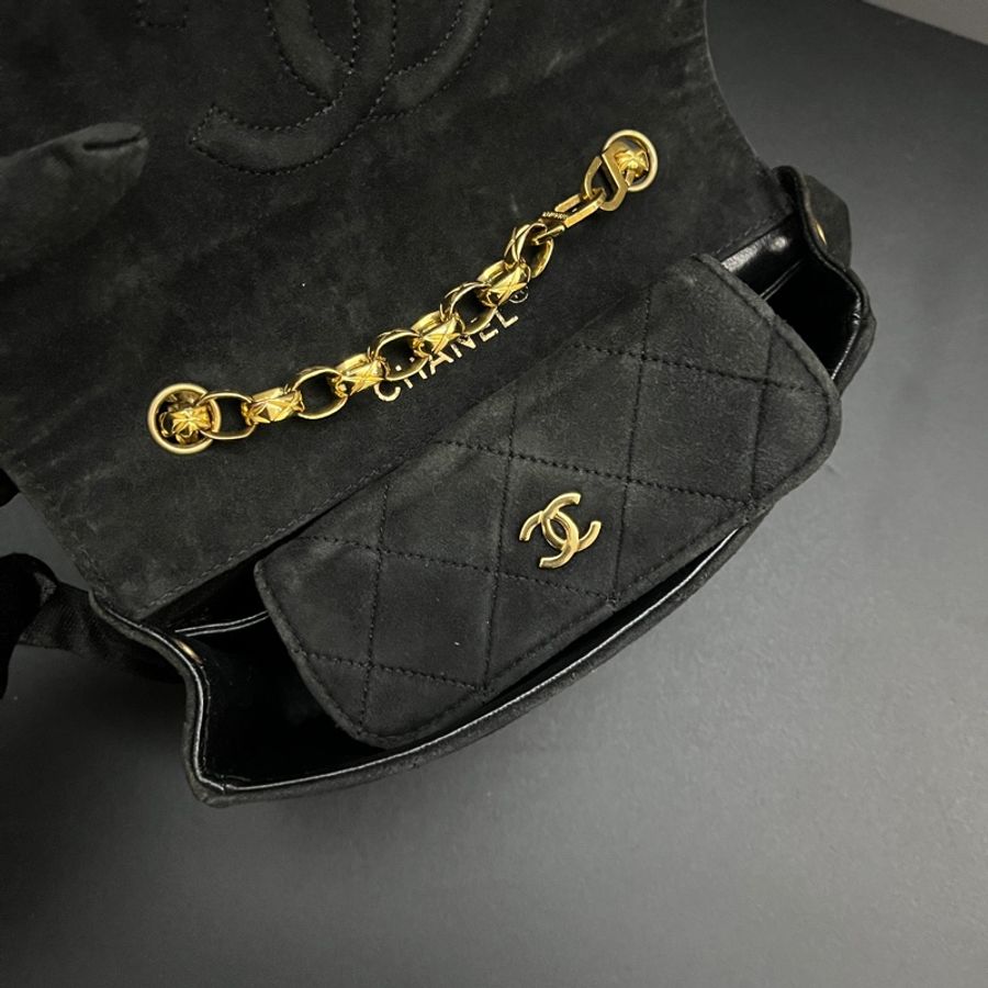 (24K真黃金鏈) Chanel 黛妃 子母包 「極稀有」 單肩+斜背+腋下包-19