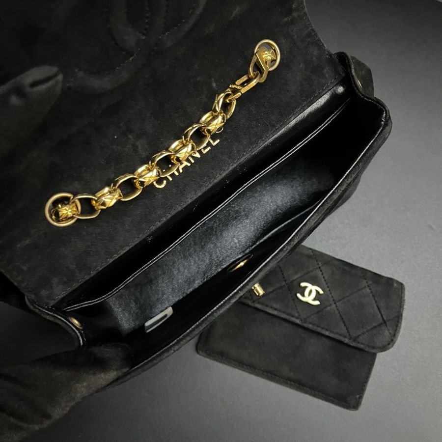 (24K真黃金鏈) Chanel 黛妃 子母包 「極稀有」 單肩+斜背+腋下包-20