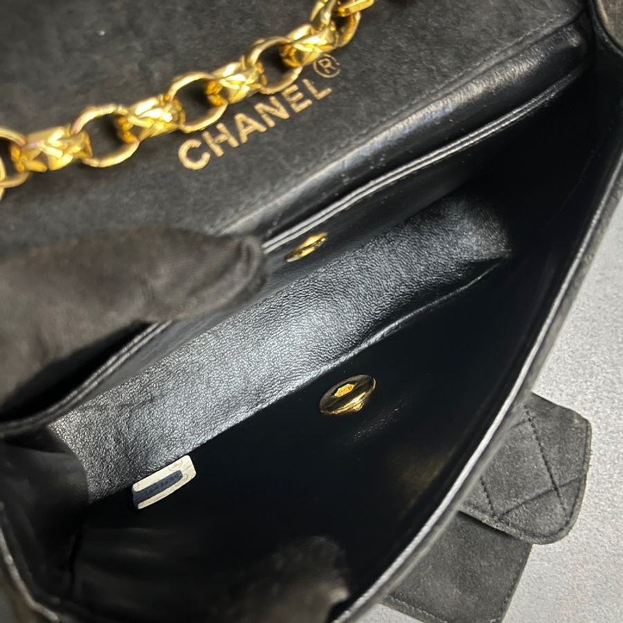 (24K真黃金鏈) Chanel 黛妃 子母包 「極稀有」 單肩+斜背+腋下包-21