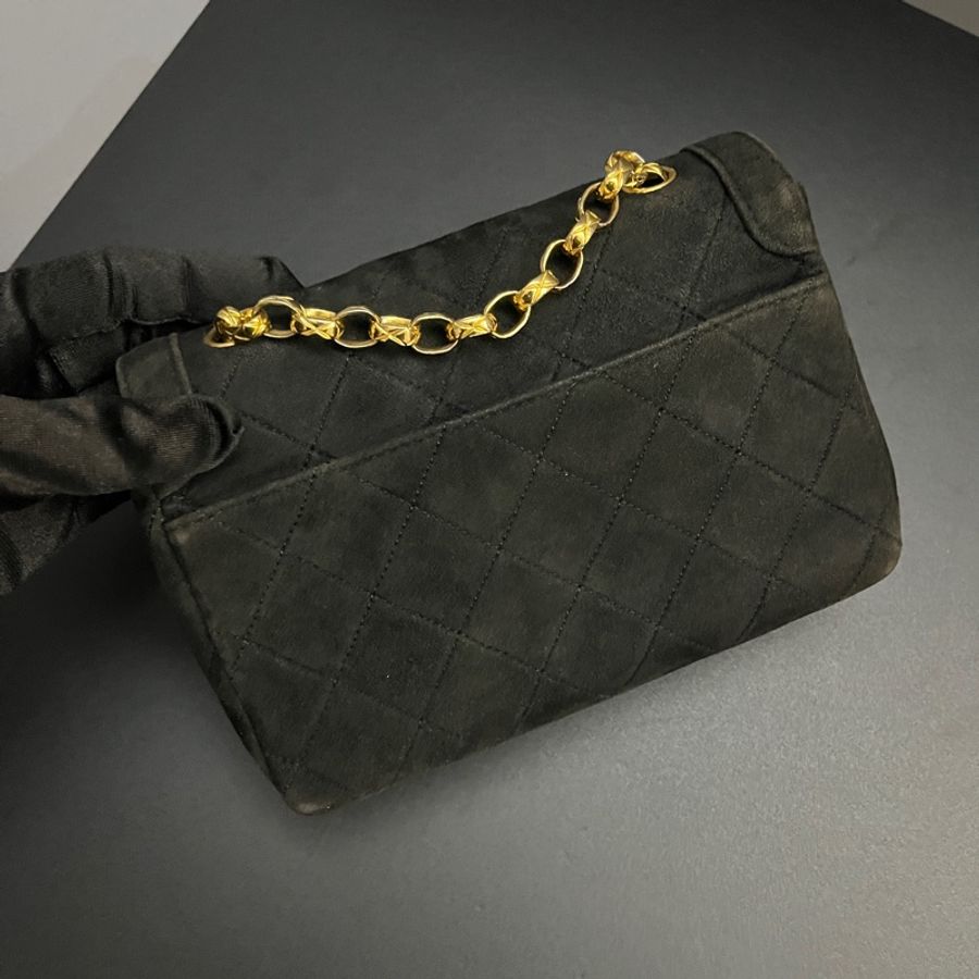 (24K真黃金鏈) Chanel 黛妃 子母包 「極稀有」 單肩+斜背+腋下包-25