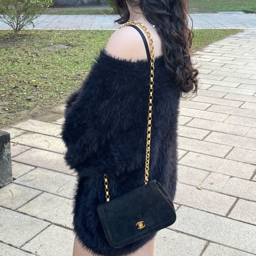 (24K真黃金鏈) Chanel 黛妃 子母包 「極稀有」 單肩+斜背+腋下包-3