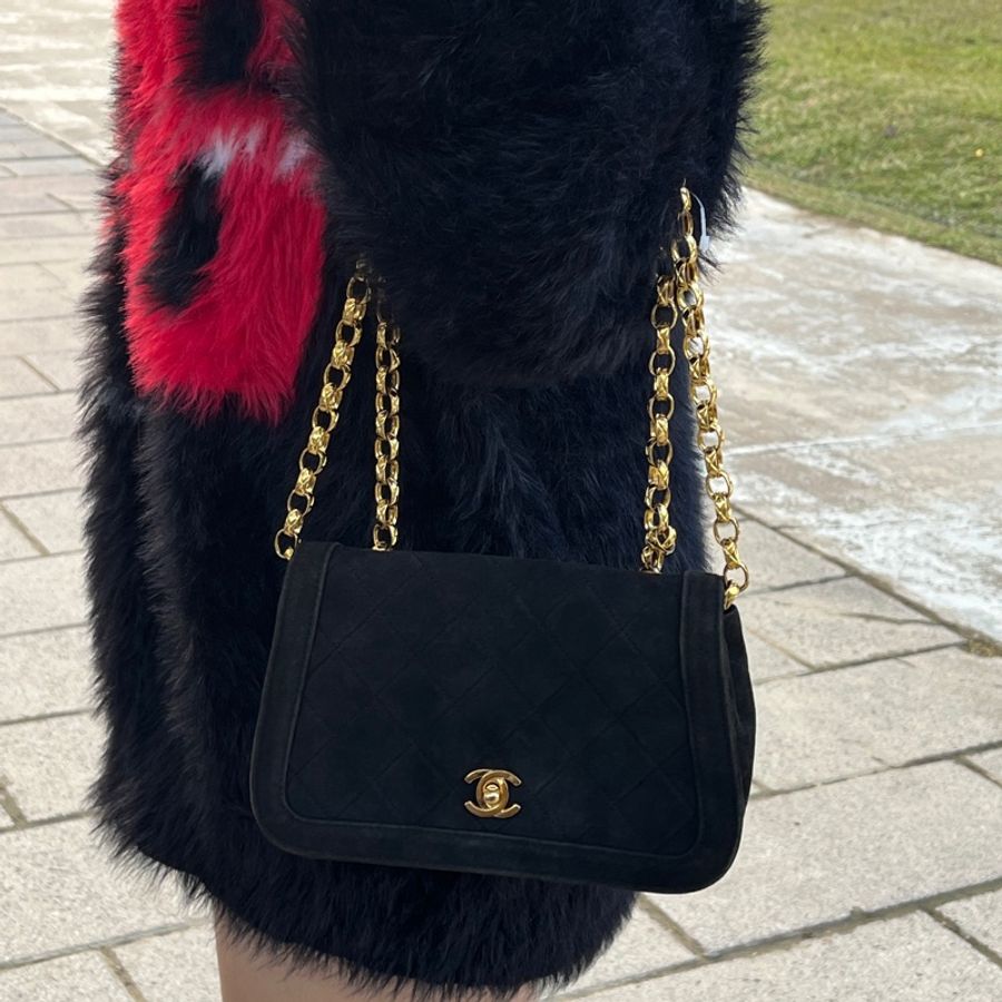 (24K真黃金鏈) Chanel 黛妃 子母包 「極稀有」 單肩+斜背+腋下包-43