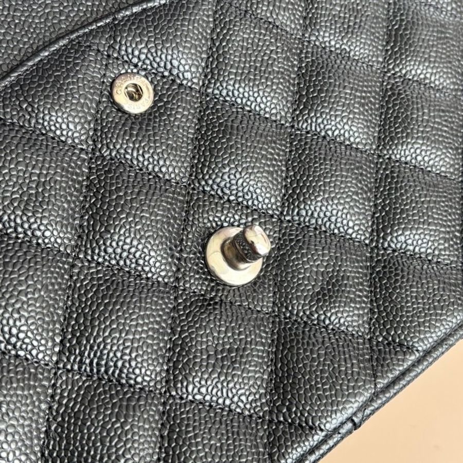 ::CHANEL:: 黑銀荔枝牛皮JUMBO 30 肩背鏈包-12