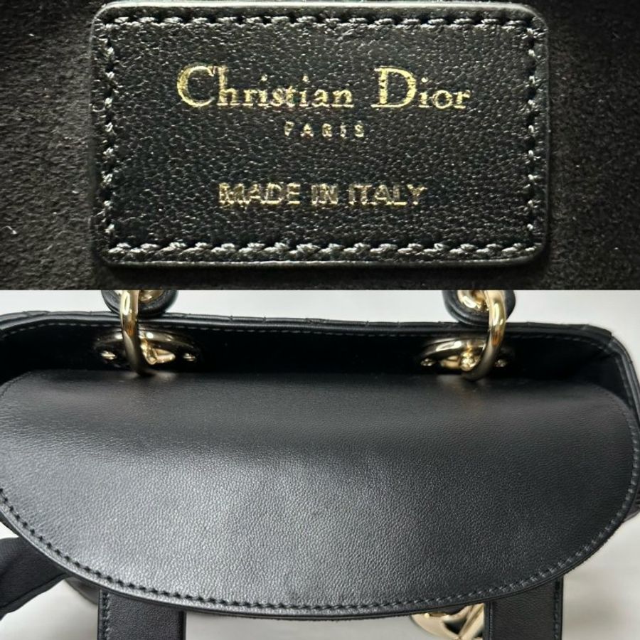 DIOR LADY DIOR黑金四格黛妃包-7