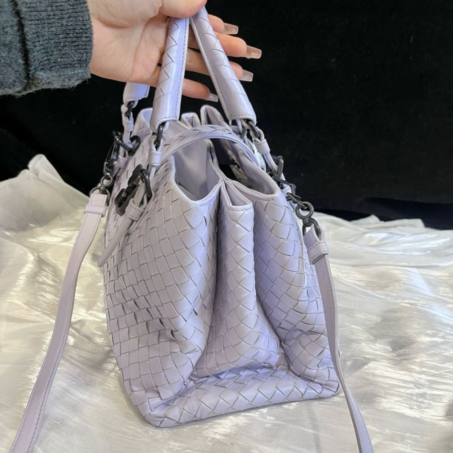 Bottega Veneta ROMA BV編織小號羅馬兩用包 薰衣草紫-8